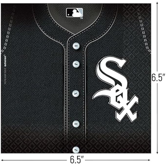 CHICAGO WHITE SOX PARTY NAPKINS6 1/2X 6 1/2", PACK OF 36 - Image 3